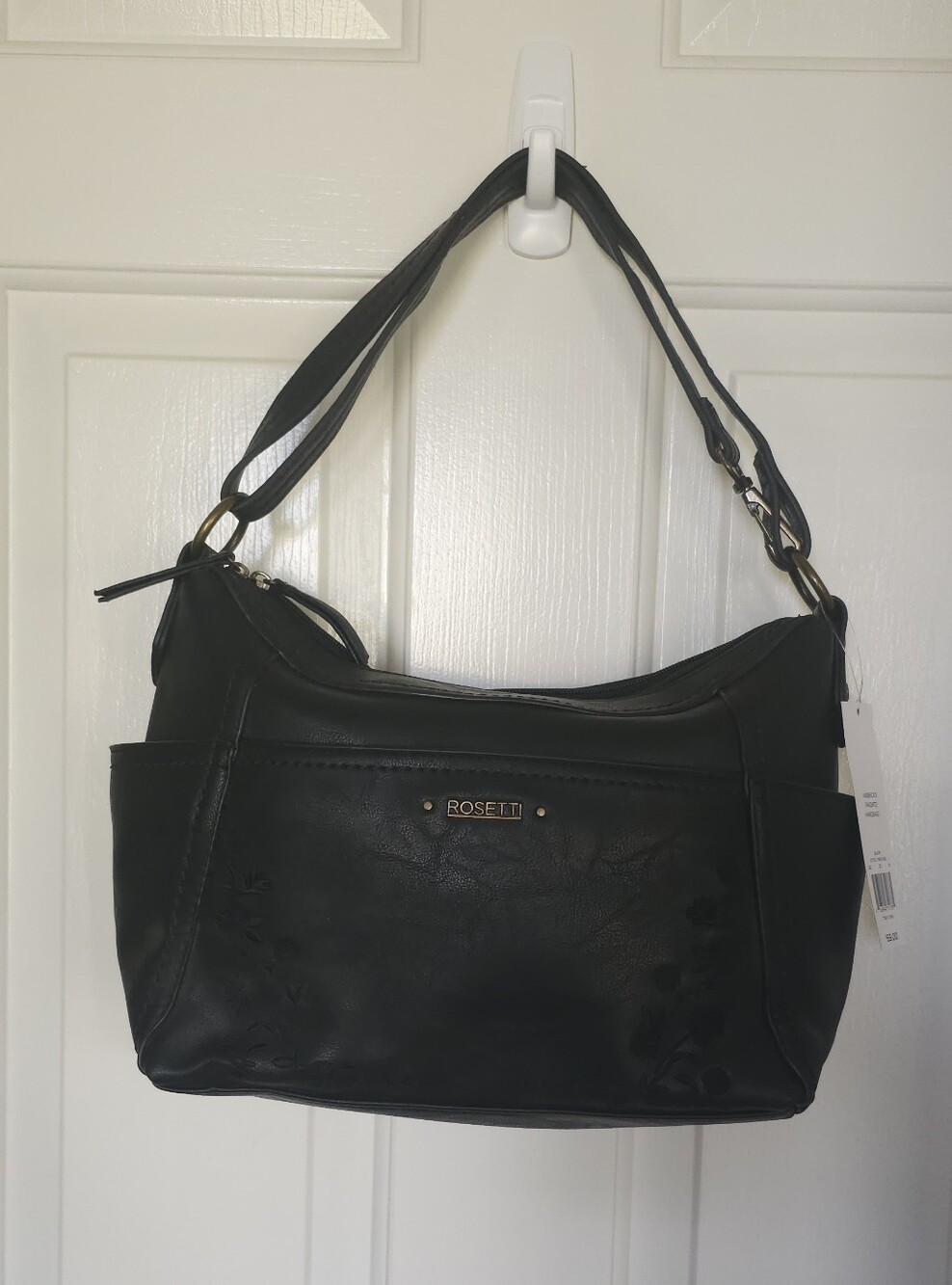 NWT Rosetti Black Floral Embossed Convertible Shoulder Crossbody Bag